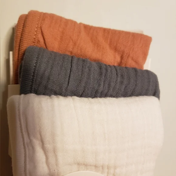 Cloud Island Muslin Burp Cloths - White, Gray, and Brown - Picture 2 of 3